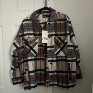 Zara Plaid Oversized Shirt